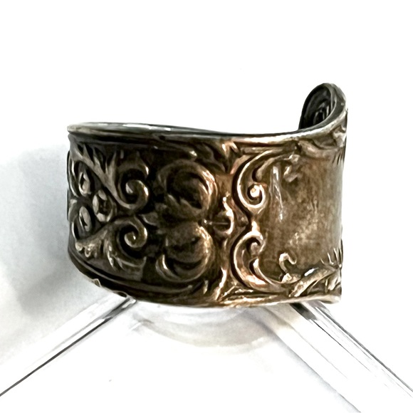 ⌛️Vintage Sterling Silver flatware wrap Ring with lovely patina*EVC - Picture 4 of 5